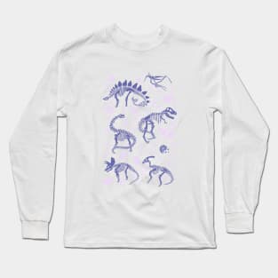 Excavated Dinosaurs on Very Peri Long Sleeve T-Shirt